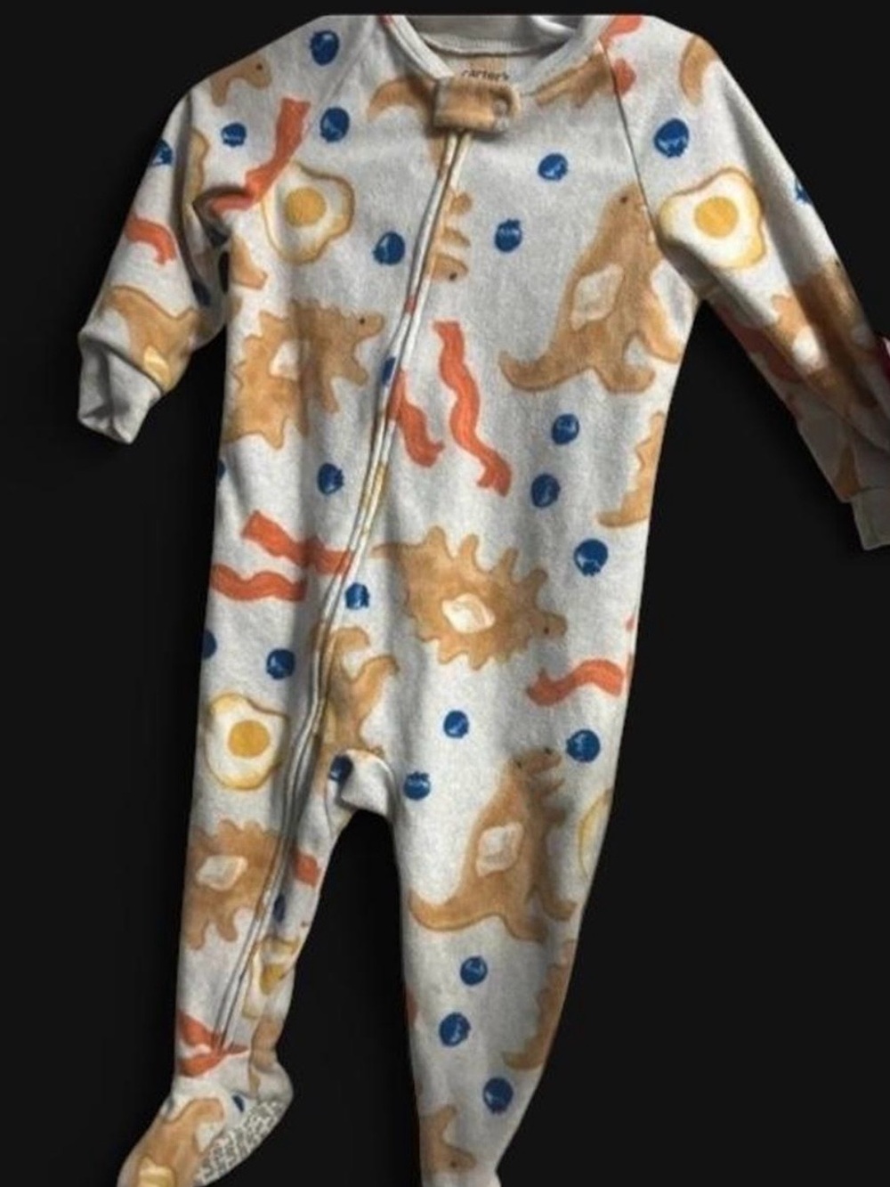 Breakfast themed footsie pajamas size 18 months